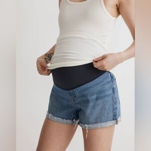 Madewell Blue Denim Maternity Jean Shorts